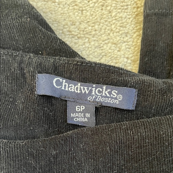 Chadwicks Petite Black Straight Leg Pull On Cords - Picture 2 of 9